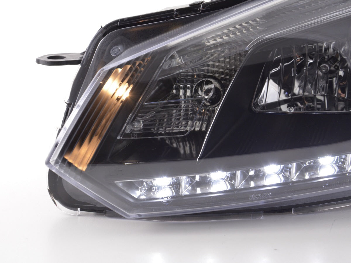 Scheinwerfer Set Daylight LED Tagfahrlicht VW Golf 6 Typ 1K 08- schwarz für Rechtslenker Scheinwerfer Set Daylight LED Tagfahrlicht VW Golf 6 Typ 1K 08- schwarz für Rechtslenker